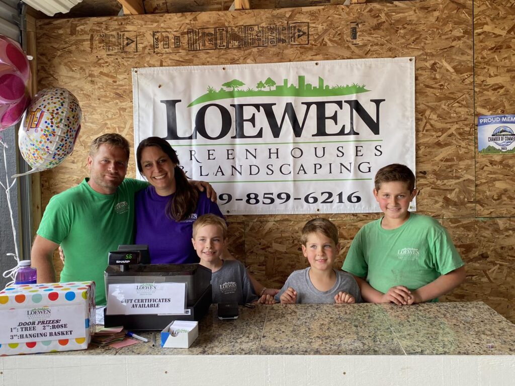 The Loewen family working together at their garden center in Ellensburg, WA.