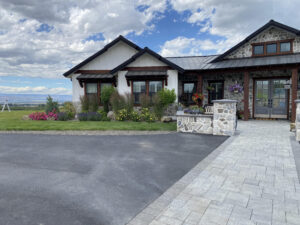 Expertly designed landscape enhancing a modern farmhouse in Ellensburg, WA